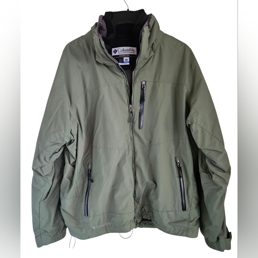Columbia Mens Omni Tech Jacket Size XL Interchange Powder Keg Green